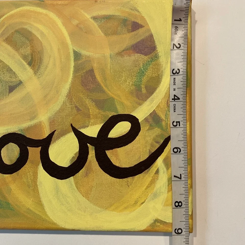 “Love” 12” x 9” Original Handmade Painting Wall Art Home Decor NWOT - Picture 11 of 11